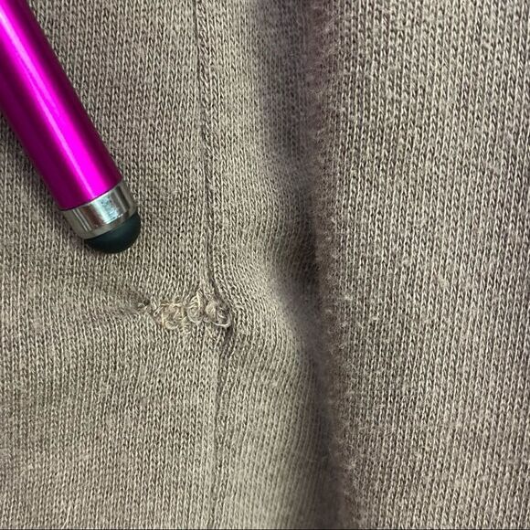 Pink by Victorias Secret Retro Stripe Hooded Sweatshirt Taupe Brown Small - Picture 10 of 10